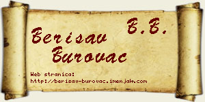 Berisav Burovac vizit kartica